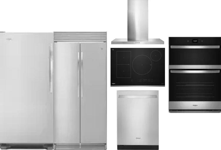 6 Piece Package Includes Refrigerator, Freezer, Cooktop, Wall Oven, Hood And Dishwasher