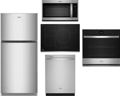 5 Piece Package Includes Refrigerator, Cooktop, Wall Oven, Microwave And Dishwasher