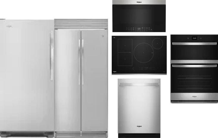 6 Piece Package Includes Refrigerator, Freezer, Cooktop, Wall Oven, Microwave And Dishwasher