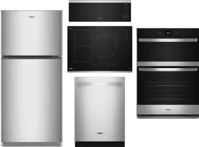 5 Piece Package Includes Refrigerator, Cooktop, Wall Oven, Microwave And Dishwasher