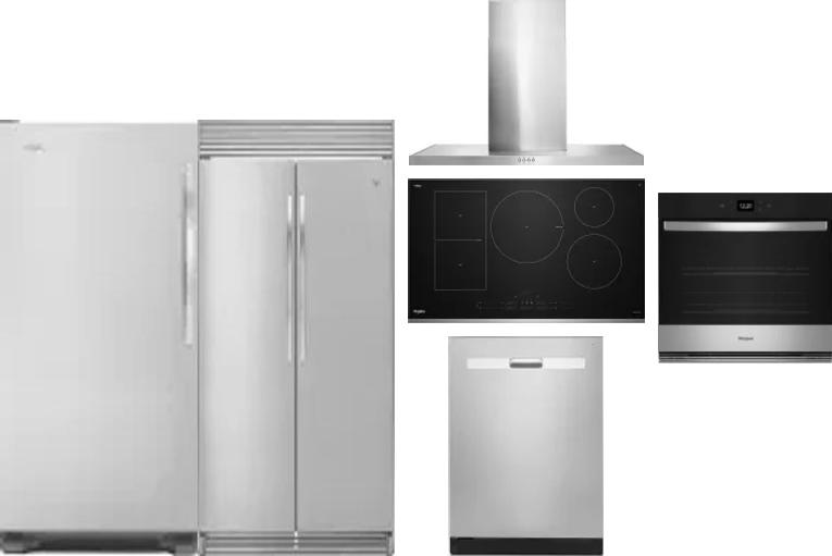 6 Piece Package Includes Refrigerator, Freezer, Cooktop, Wall Oven, Hood And Dishwasher
