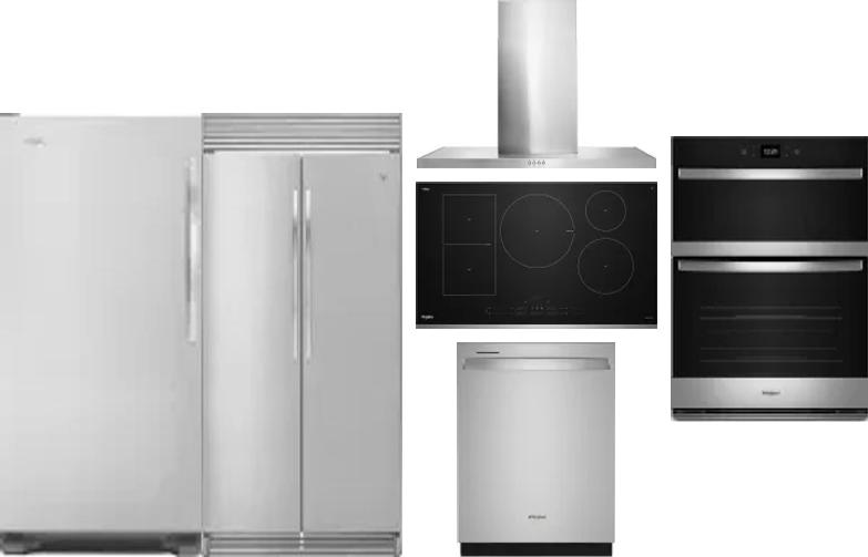 6 Piece Package Includes Refrigerator, Freezer, Cooktop, Wall Oven, Hood And Dishwasher