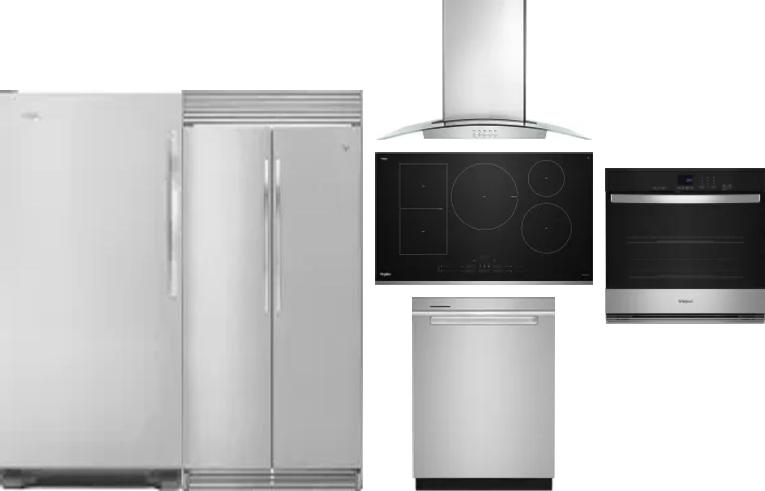 6 Piece Package Includes Refrigerator, Freezer, Cooktop, Wall Oven, Hood And Dishwasher