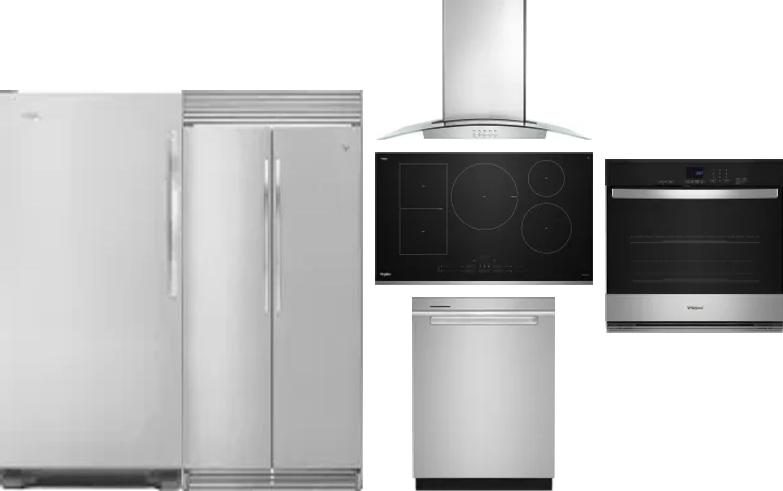 6 Piece Package Includes Refrigerator, Freezer, Cooktop, Wall Oven, Hood And Dishwasher