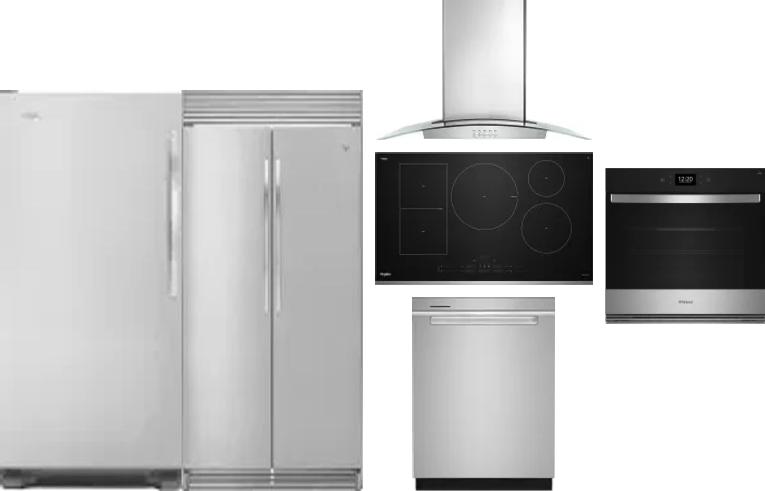 6 Piece Package Includes Refrigerator, Freezer, Cooktop, Wall Oven, Hood And Dishwasher
