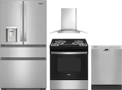 4 Piece Package Includes Refrigerator, Range, Hood And Dishwasher