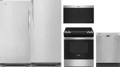 5 Piece Package Includes Refrigerator, Freezer, Range, Microwave And Dishwasher
