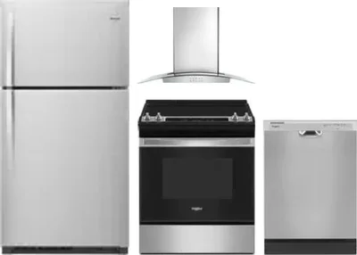 4 Piece Package Includes Refrigerator, Range, Hood And Dishwasher