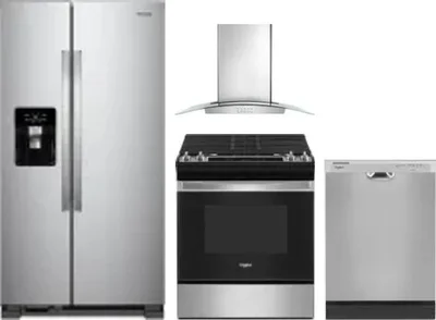 4 Piece Package Includes Refrigerator, Range, Hood And Dishwasher