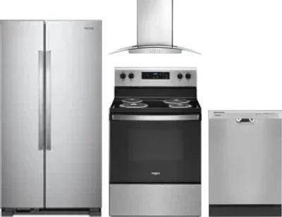 4 Piece Package Includes Refrigerator, Range, Hood And Dishwasher