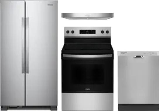 4 Piece Package Includes Refrigerator, Range, Hood And Dishwasher