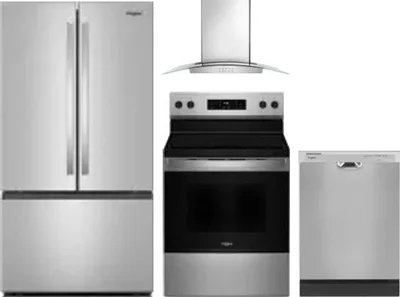 4 Piece Package Includes Refrigerator, Range, Hood And Dishwasher