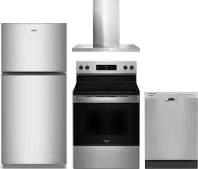 4 Piece Package Includes Refrigerator, Range, Hood And Dishwasher