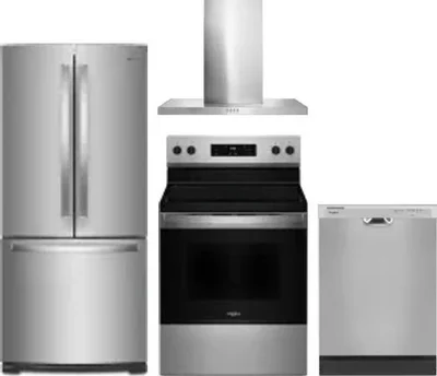 4 Piece Package Includes Refrigerator, Range, Hood And Dishwasher