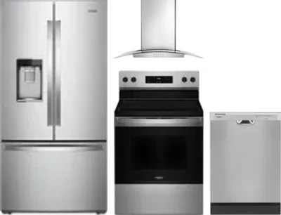 4 Piece Package Includes Refrigerator, Range, Hood And Dishwasher