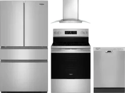 4 Piece Package Includes Refrigerator, Range, Hood And Dishwasher