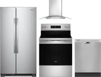 4 Piece Package Includes Refrigerator, Range, Hood And Dishwasher