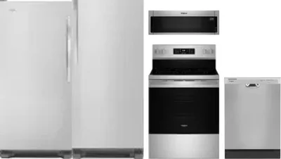 5 Piece Package Includes Refrigerator, Freezer, Range, Microwave And Dishwasher
