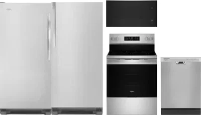 5 Piece Package Includes Refrigerator, Freezer, Range, Microwave And Dishwasher