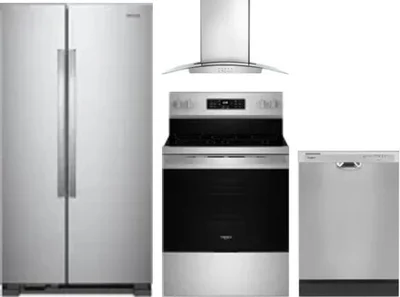 4 Piece Package Includes Refrigerator, Range, Hood And Dishwasher