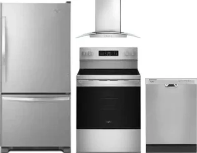 4 Piece Package Includes Refrigerator, Range, Hood And Dishwasher