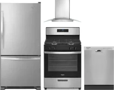 4 Piece Package Includes Refrigerator, Range, Hood And Dishwasher