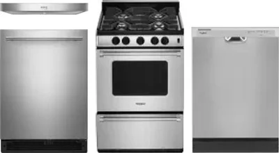 4 Piece Package Includes Refrigerator, Range, Hood And Dishwasher