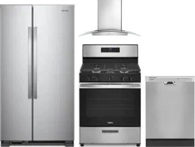 4 Piece Package Includes Refrigerator, Range, Hood And Dishwasher