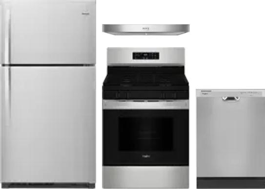 4 Piece Package Includes Refrigerator, Range, Hood And Dishwasher