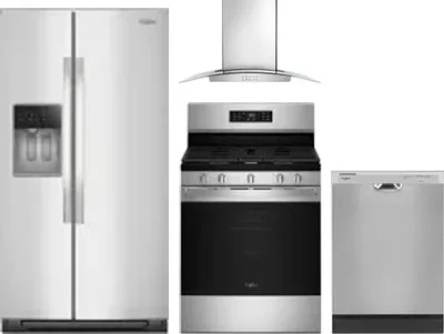 4 Piece Package Includes Refrigerator, Range, Hood And Dishwasher