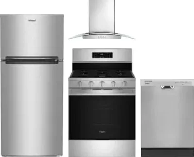 4 Piece Package Includes Refrigerator, Range, Hood And Dishwasher