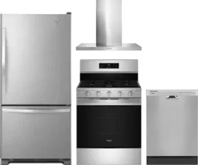 4 Piece Package Includes Refrigerator, Range, Hood And Dishwasher