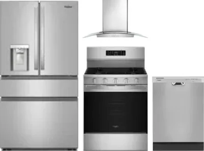 4 Piece Package Includes Refrigerator, Range, Hood And Dishwasher