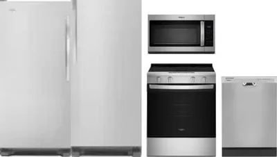 5 Piece Package Includes Refrigerator, Freezer, Range, Microwave And Dishwasher