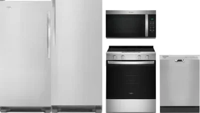 5 Piece Package Includes Refrigerator, Freezer, Range, Microwave And Dishwasher