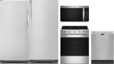 5 Piece Package Includes Refrigerator, Freezer, Range, Microwave And Dishwasher
