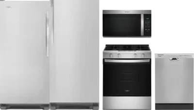 5 Piece Package Includes Refrigerator, Freezer, Range, Microwave And Dishwasher