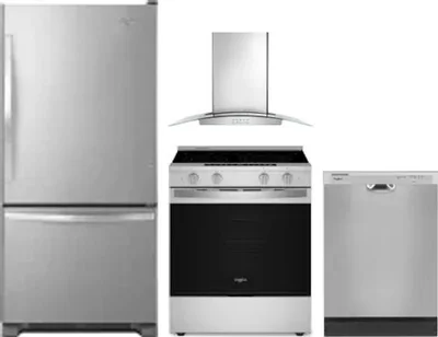 4 Piece Package Includes Refrigerator, Range, Hood And Dishwasher
