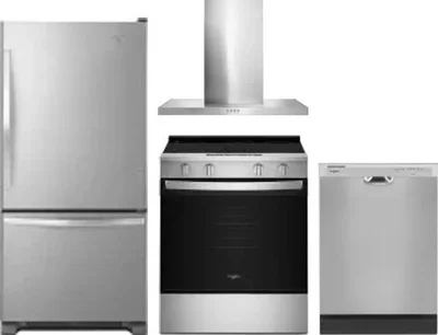 4 Piece Package Includes Refrigerator, Range, Hood And Dishwasher