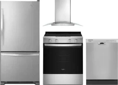 4 Piece Package Includes Refrigerator, Range, Hood And Dishwasher