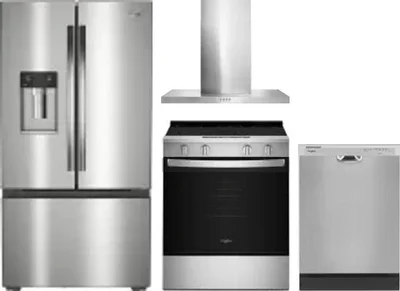 4 Piece Package Includes Refrigerator, Range, Hood And Dishwasher