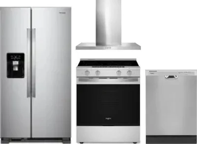 4 Piece Package Includes Refrigerator, Range, Hood And Dishwasher