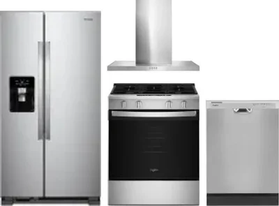 4 Piece Package Includes Refrigerator, Range, Hood And Dishwasher