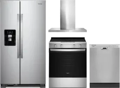 4 Piece Package Includes Refrigerator, Range, Hood And Dishwasher