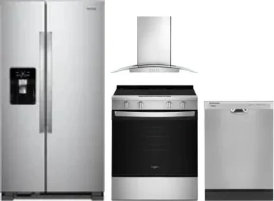 4 Piece Package Includes Refrigerator, Range, Hood And Dishwasher