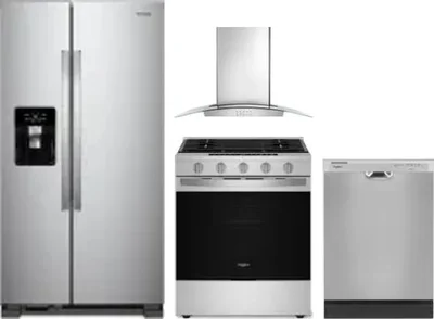 4 Piece Package Includes Refrigerator, Range, Hood And Dishwasher
