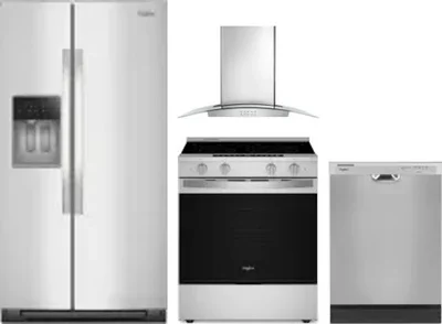 4 Piece Package Includes Refrigerator, Range, Hood And Dishwasher
