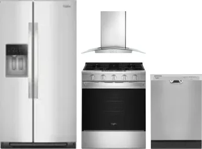 4 Piece Package Includes Refrigerator, Range, Hood And Dishwasher