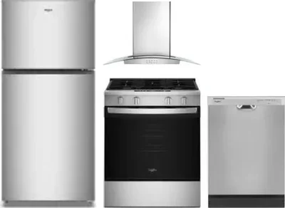 4 Piece Package Includes Refrigerator, Range, Hood And Dishwasher
