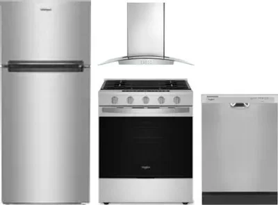 4 Piece Package Includes Refrigerator, Range, Hood And Dishwasher
